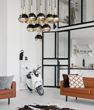 라운지 19등 샹들리에 유리펜던트조명