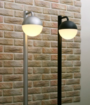 볼브 하향 LED 잔디등, 정원등, 외부등 (블랙 실버)